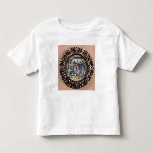 狩り場面と飾られるプレート トドラーTシャツ (正面)