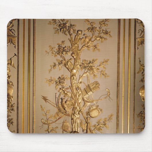 狩り場面、食事からの木製のpanelling マウスパッド (正面)