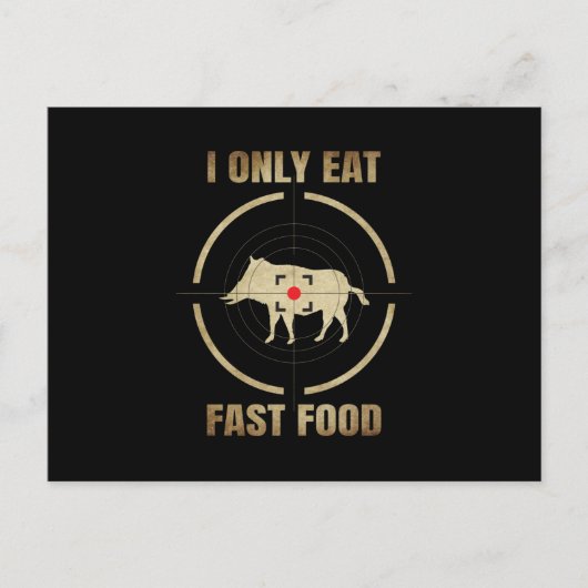 狩り好き食べのファーストフードの野生の猪 ポストカード (正面)