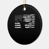 狩り射手アメリカ国旗のブッキングハター セラミックオーナメント (左)