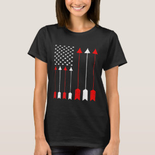 狩り射手アメリカ国旗の動きが鈍いハンターメン Tシャツ