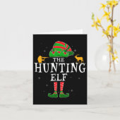 狩り小妖精や小人グループマッチングファミリークリスマスフー カード (黄色い花)