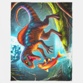 狩り恐竜 フリースブランケット (正面)