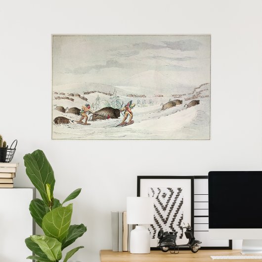 狩り水牛 ポスター (ホームオフィス)