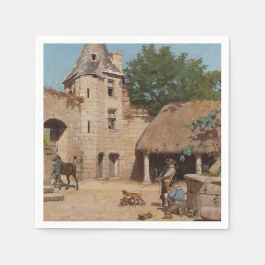 狩り準備(中世シーン) スタンダードカクテルナプキン (正面)