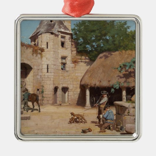 狩り準備（中世シーン） メタルオーナメント (正面)