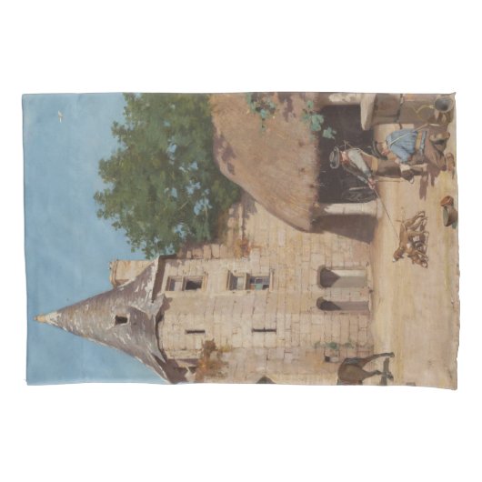 狩り準備（中世シーン） 枕カバー (正面左)