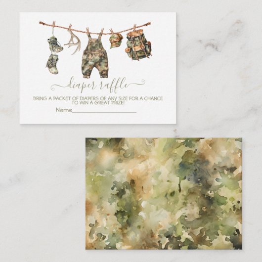 狩り物干しおむつラッフルカード エンクロージャーカード (正面/裏面)