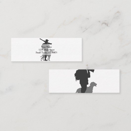 狩り犬とハンター – 背景色を選択 スキニー名刺 (正面/裏面)