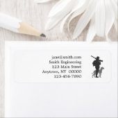 狩り犬とハンター – 背景色を選択 ラベル (インサイチュ)