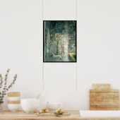 狩り犬と男性登山aツリー ポスター (キッチン)