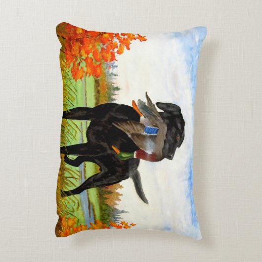 狩り犬絵画枕 アクセントクッション (裏面(縦))