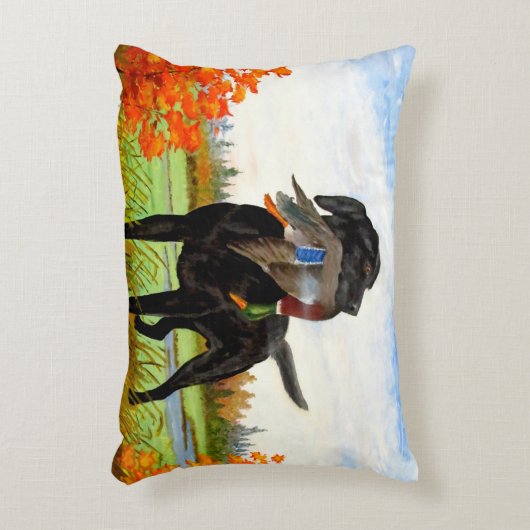 狩り犬絵画枕 アクセントクッション (正面(垂直))