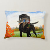 狩り犬絵画枕 アクセントクッション (裏面)