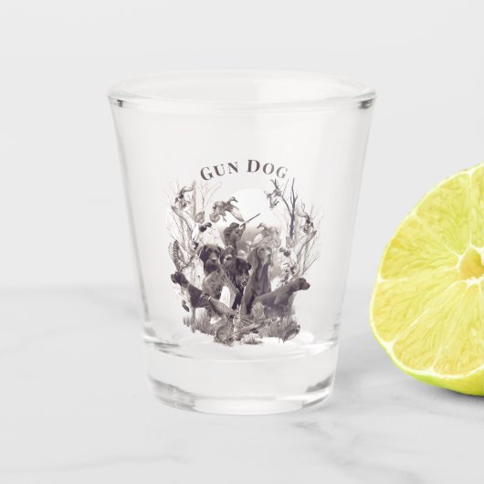 狩り犬，ガンドッグ，狩りシーズン ショットグラス (正面)