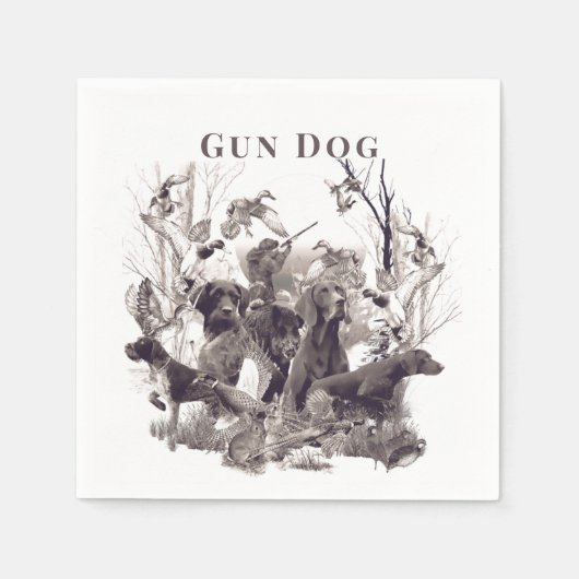 狩り犬，ガンドッグ，狩りシーズン スタンダードカクテルナプキン (正面)