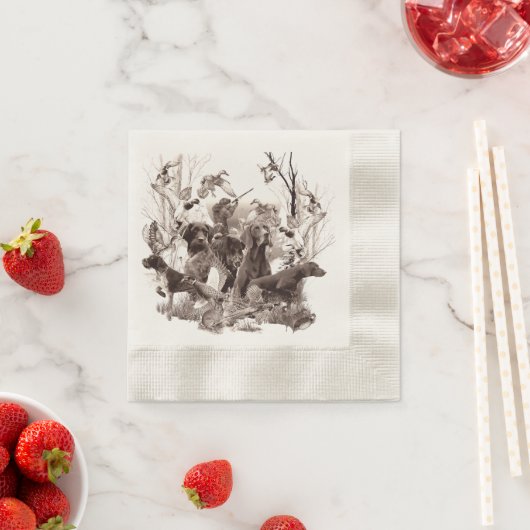 狩り犬，ガンドッグ，狩りシーズン 縁ありカクテルナプキン (インサイチュ)