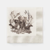 狩り犬，ガンドッグ，狩りシーズン 縁ありカクテルナプキン (正面)