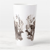 狩り犬，ガンドッグ，狩りシーズンTシャツお尻 カフェラテマグ (正面)