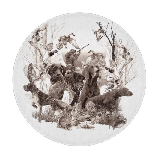 狩り犬，ガン犬，狩りシーズンシャワーカルタ カッティングボード (正面)