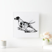 狩り犬 スクエア壁時計 (ホーム)