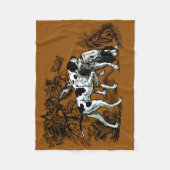 狩り犬 フリースブランケット (正面)