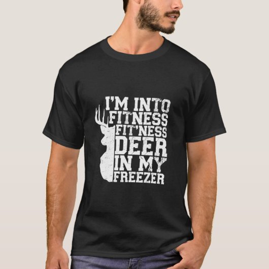 狩り私は私の自由の中でフィットネスフィットネスディアーに Tシャツ (正面)