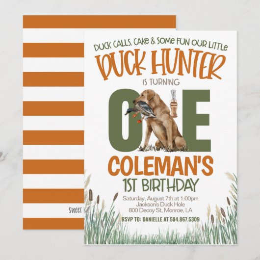 狩り第1誕生日 招待状 (正面/裏面)