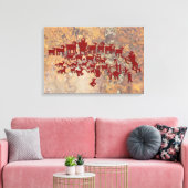 狩り素晴らしペトログリフパネル キャンバスプリント (インサイチュ (リビング))