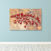 狩り素晴らしペトログリフパネル キャンバスプリント (インサイチュ (ウッドフロア))