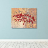 狩り素晴らしペトログリフパネル キャンバスプリント (インサイチュ (ウッドフロア))