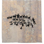 狩り素晴らしペトログリフパネル シャワーカーテン (正面)