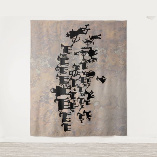 狩り素晴らしペトログリフパネル タペストリー (正面)