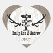 狩り素朴がハートを超える形状日付シールを保存 ラウンドシール (正面)