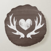 狩り素朴テーマ鹿の角を枕の周りに ラウンドクッション (裏面)