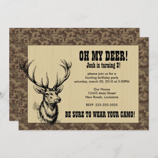 狩り誕生日 招待状 (正面/裏面)