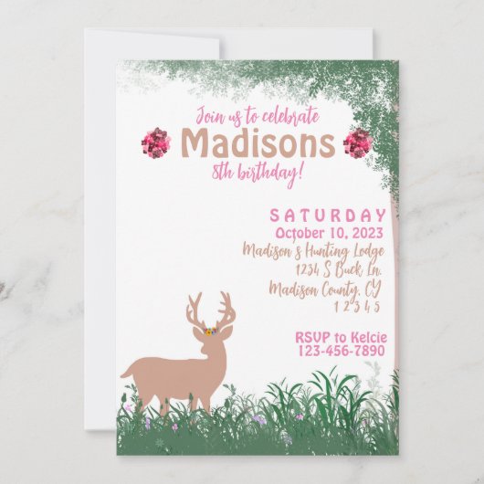 狩り誕生日 招待状 (正面)