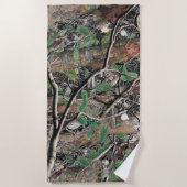 狩り迷彩パターン4 ビーチタオル (正面)