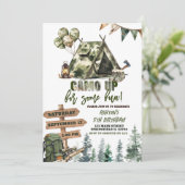 狩り迷彩柄アップいくつかの誕生日招待状 招待状 (スタンド正面)