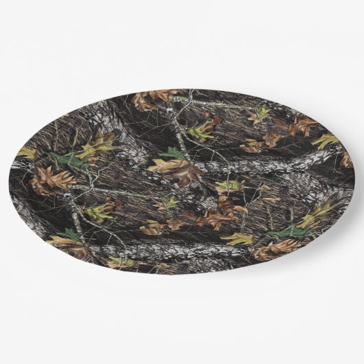 狩り迷彩柄カモフラージュパーティープレート（シャワー用） ペーパープレート (アングル)