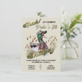 狩り迷彩柄ダックブルク誕生日キャンプアウト 招待状 (スタンド正面)