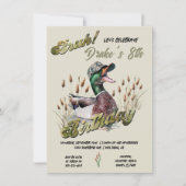 狩り迷彩柄ダックブルク誕生日キャンプアウト 招待状 (正面)