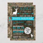 狩り迷彩柄ボーイベビーシャワーバック 招待状 (正面/裏面)