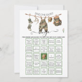 狩り迷彩柄リトルハンターゲストビンゴを見つける 招待状 (正面)