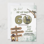 狩り迷彩柄大人誕生日招待状 招待状 (正面)