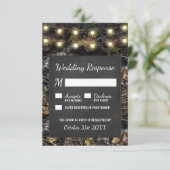 狩り迷彩柄素朴シャルボードウェディングRSVPカード 出欠カード (スタンド正面)