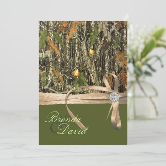 狩り迷彩柄結婚式招待状 招待状 (スタンド正面)
