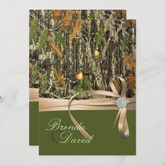 狩り迷彩柄結婚式招待状 招待状 (正面/裏面)