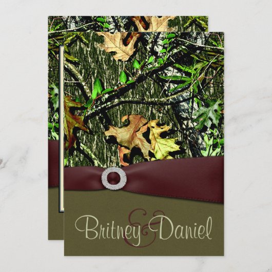 狩り迷彩柄結婚式招待状 招待状 (正面/裏面)