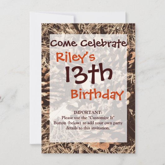 狩り迷彩柄迷彩の贈り物,ハンターに 招待状 (正面)